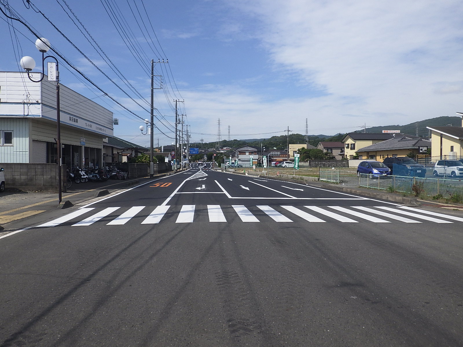 十王停車場線友部東道路舗装